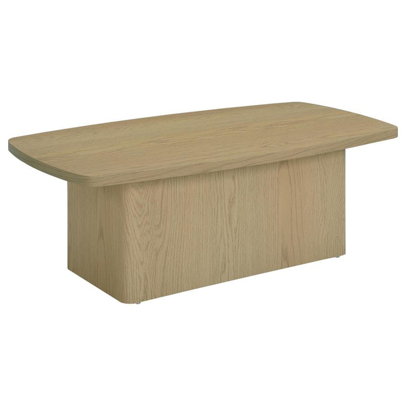 Fraser Transitional Rectangular Pedestal Coffee Table in