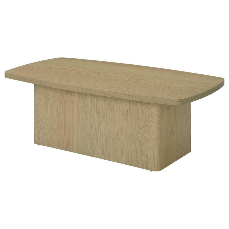 Fraser Transitional Rectangular Pedestal Coffee Table in