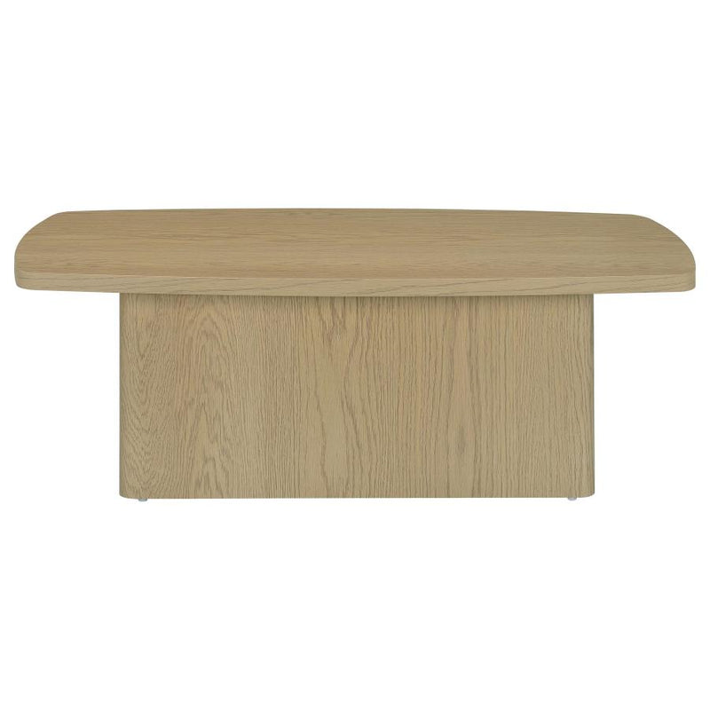 Fraser Transitional Rectangular Pedestal Coffee Table in