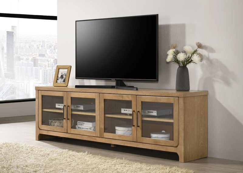 Brenham 79-inch 4-door TV Stand Media Console Washed Oak
