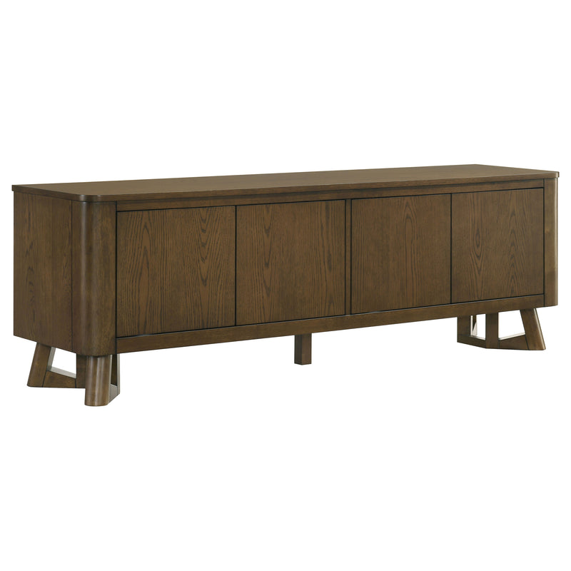 Mueble de TV/Consola multimedia Trotter de madera de 71 pulgadas con 4 puertas, color marrón