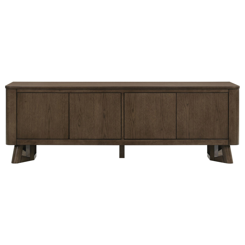 Mueble de TV/Consola multimedia Trotter de madera de 71 pulgadas con 4 puertas, color marrón