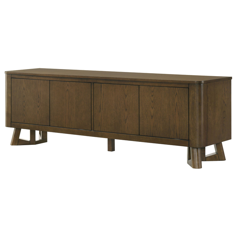 Mueble de TV/Consola multimedia Trotter de madera de 71 pulgadas con 4 puertas, color marrón