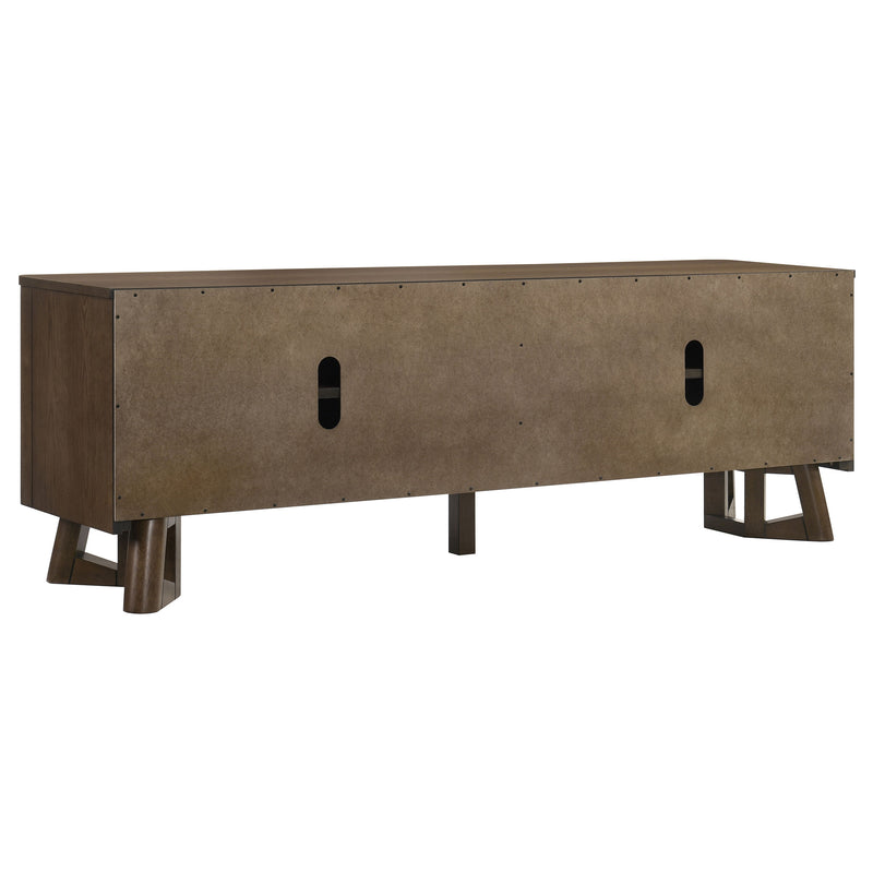 Mueble de TV/Consola multimedia Trotter de madera de 71 pulgadas con 4 puertas, color marrón
