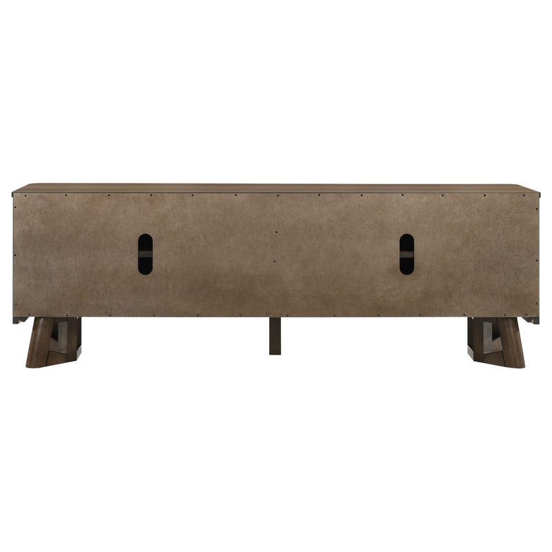 Mueble de TV/Consola multimedia Trotter de madera de 71 pulgadas con 4 puertas, color marrón