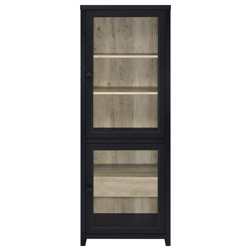 Denison 67-inch 2-door Media Tower Storage Cabinet Black