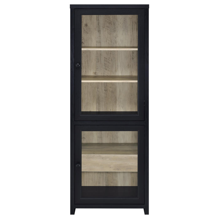 Denison 67-inch 2-door Media Tower Storage Cabinet Black
