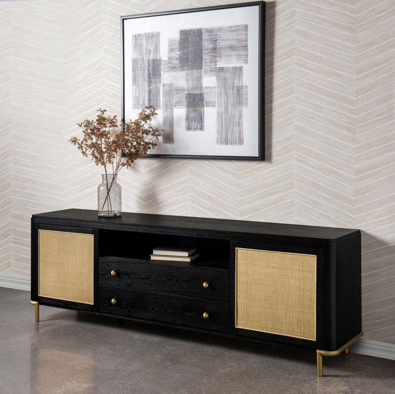 Arini Rattan Cane 2-door TV Stand Media Console