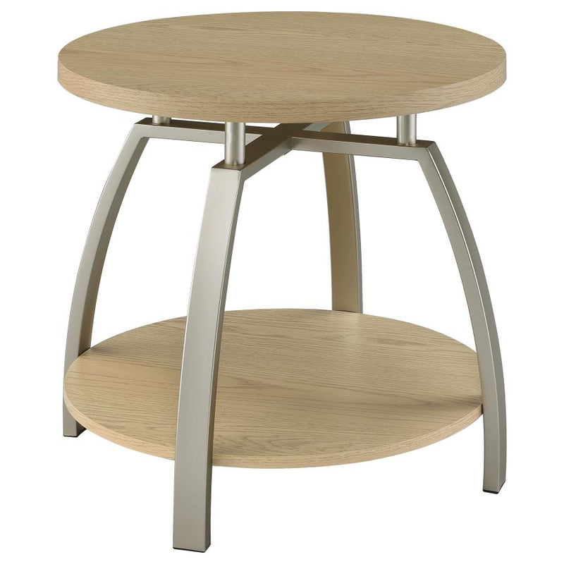 Dacre Round Engineered Wood Top Side End Table