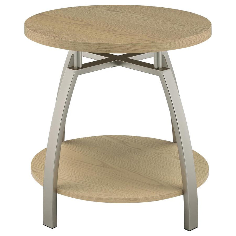 Dacre Round Engineered Wood Top Side End Table