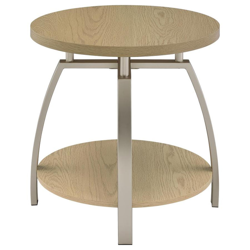 Dacre Round Engineered Wood Top Side End Table