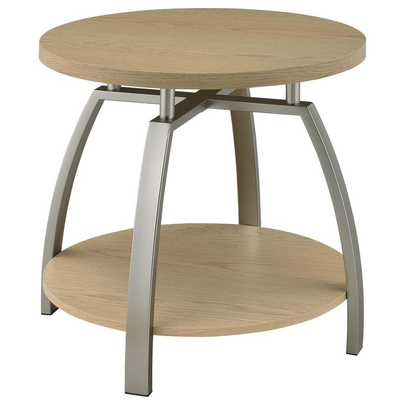 Dacre Round Engineered Wood Top Side End Table