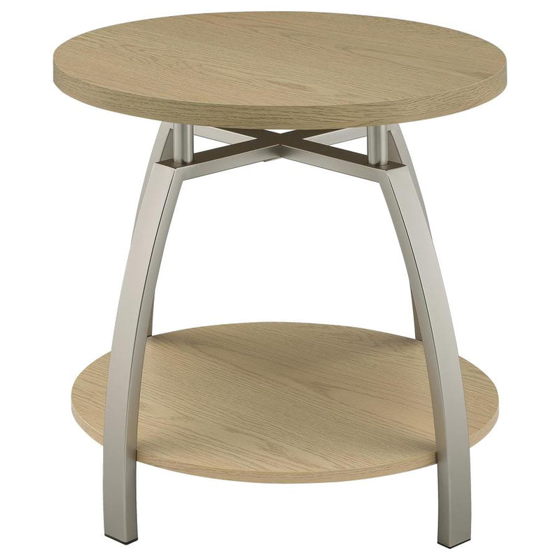 Dacre Round Engineered Wood Top Side End Table