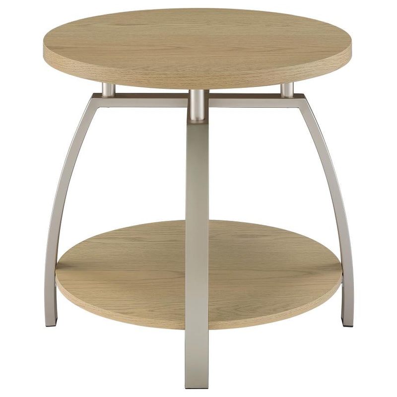 Dacre Round Engineered Wood Top Side End Table