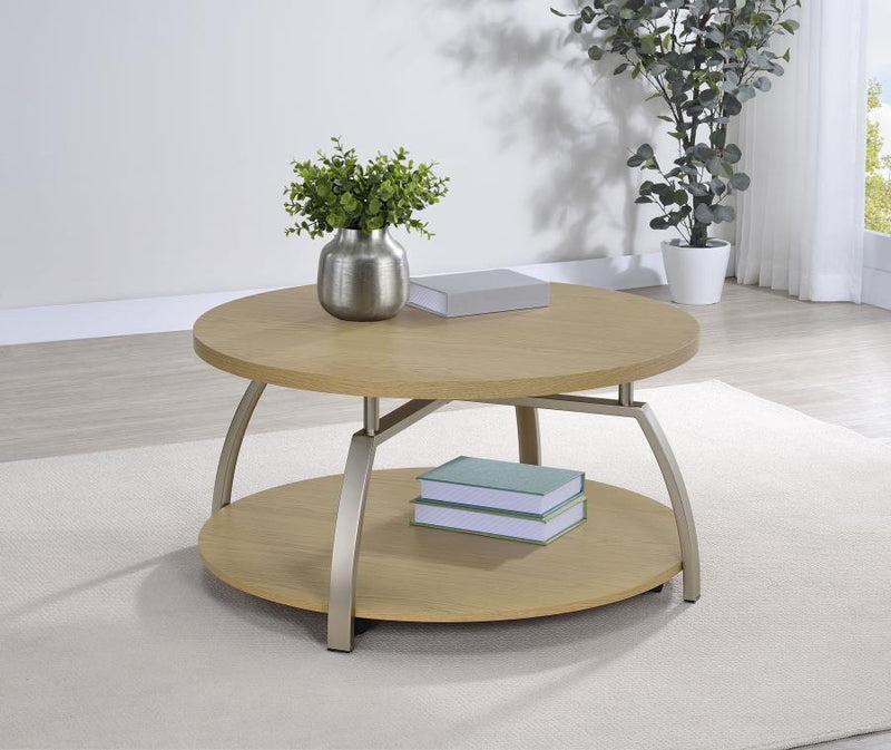 Dacre Round Engineered Wood Top Coffee Table