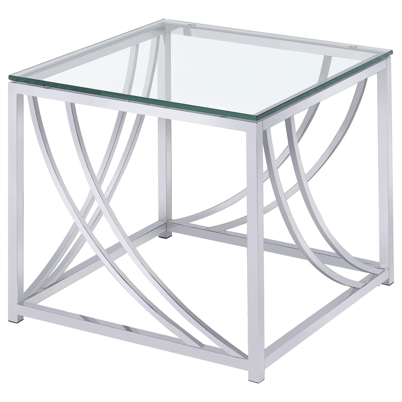 Lille Glass Top Coffee And End Table Set Chrome