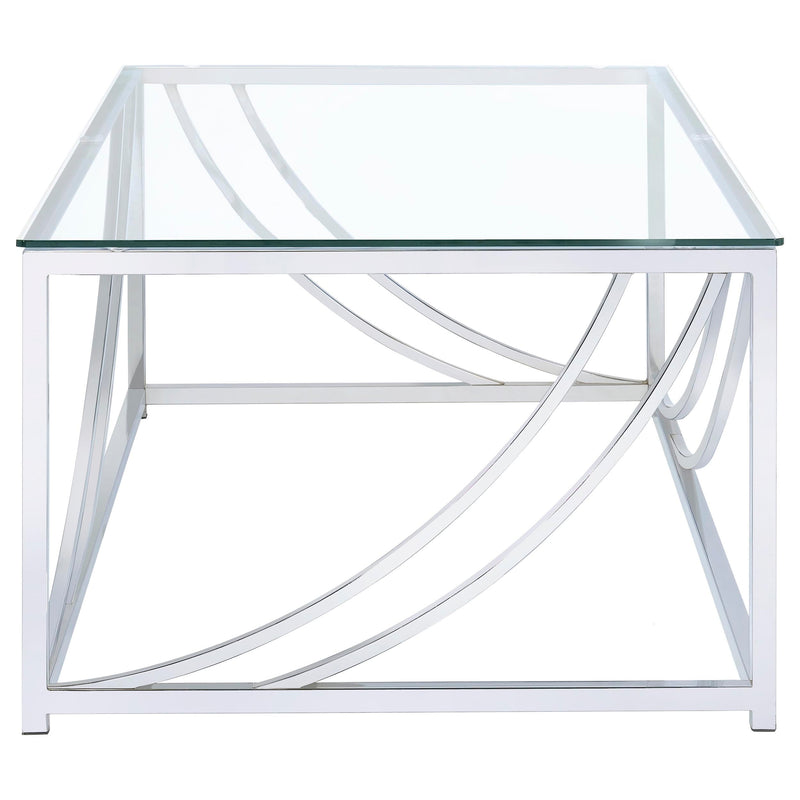 Lille Glass Top Coffee And End Table Set Chrome