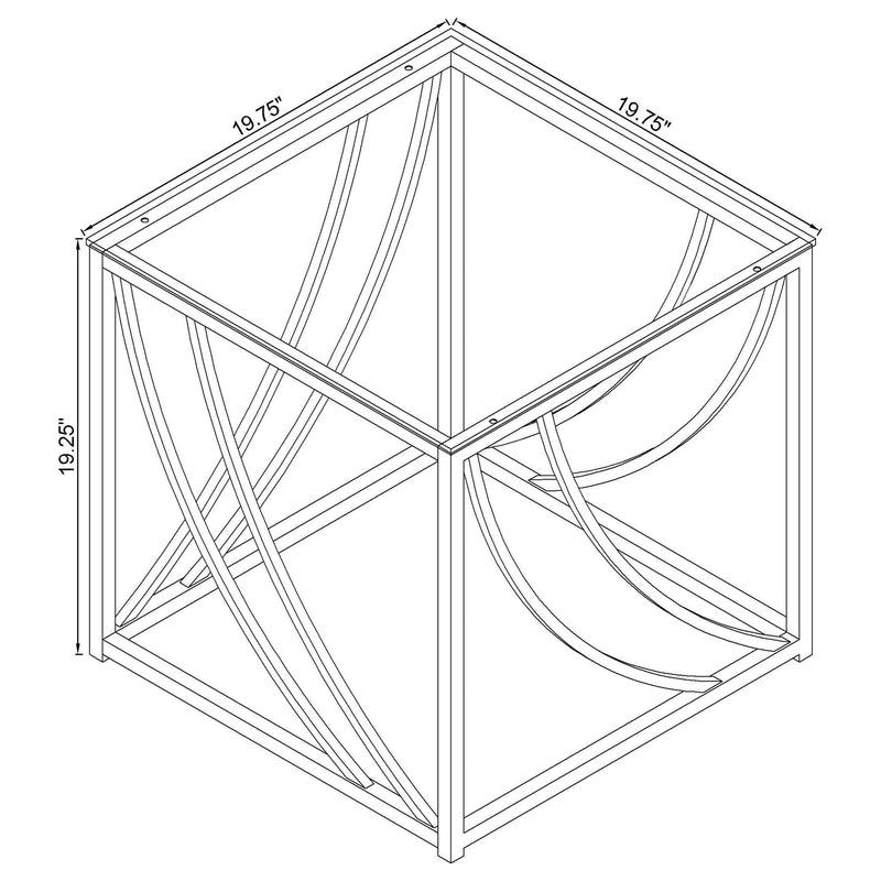 Lille Glass Top Coffee And End Table Set Chrome