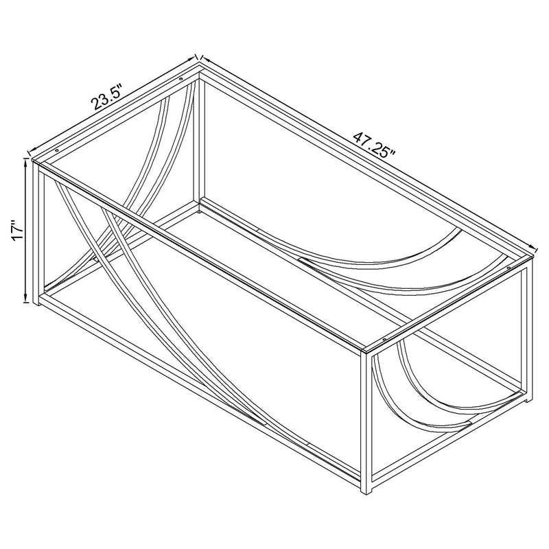 Lille Glass Top Coffee And End Table Set Chrome