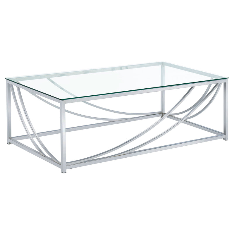 Lille Glass Top Coffee And End Table Set Chrome