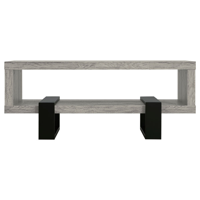 Dinard Coffee Table with Shelf Grey Driftwood