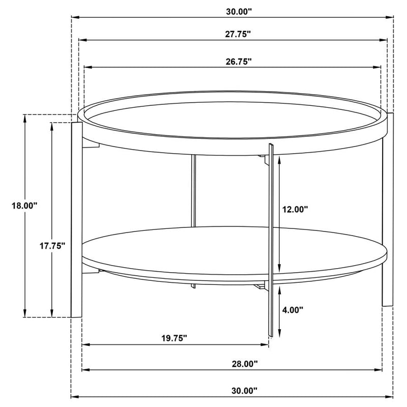 Adhvik Round Wood Top Marble Shelf Coffee Table