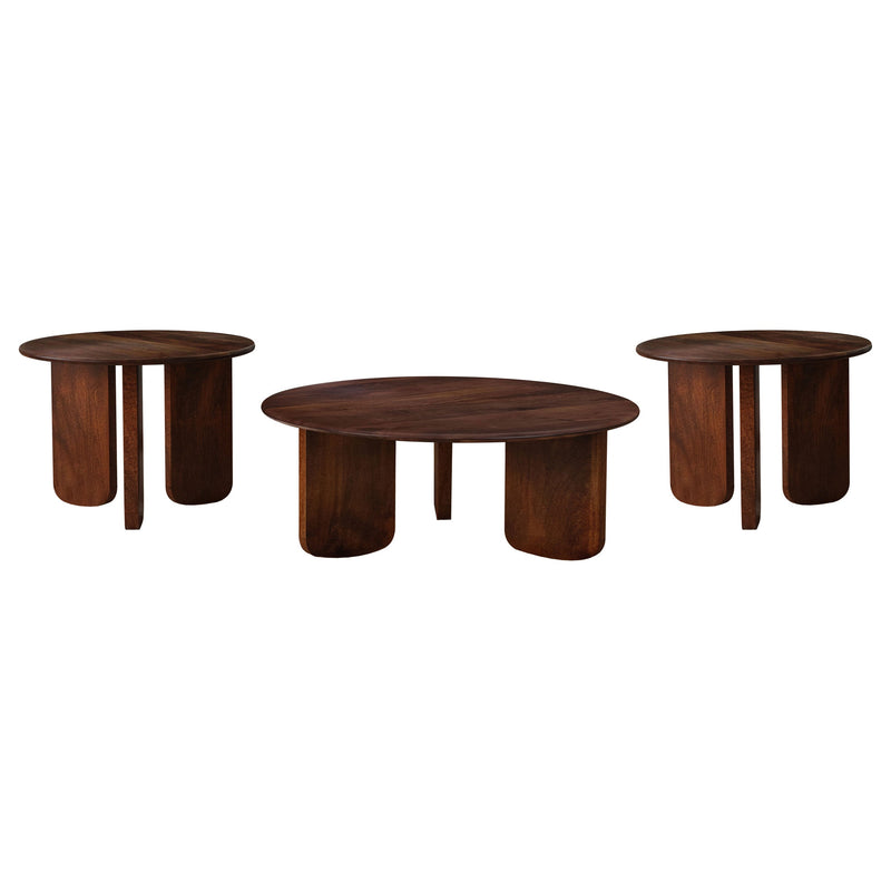 Dale Solid Wood Coffee and End Table Set Brown