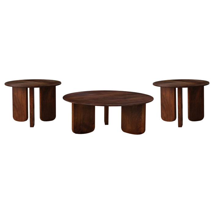 Dale Solid Wood Coffee and End Table Set Brown