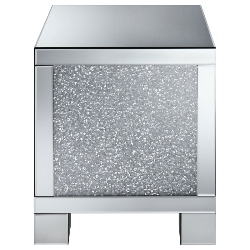 Mesa auxiliar rectangular de acrílico espejado plateado Gillian
