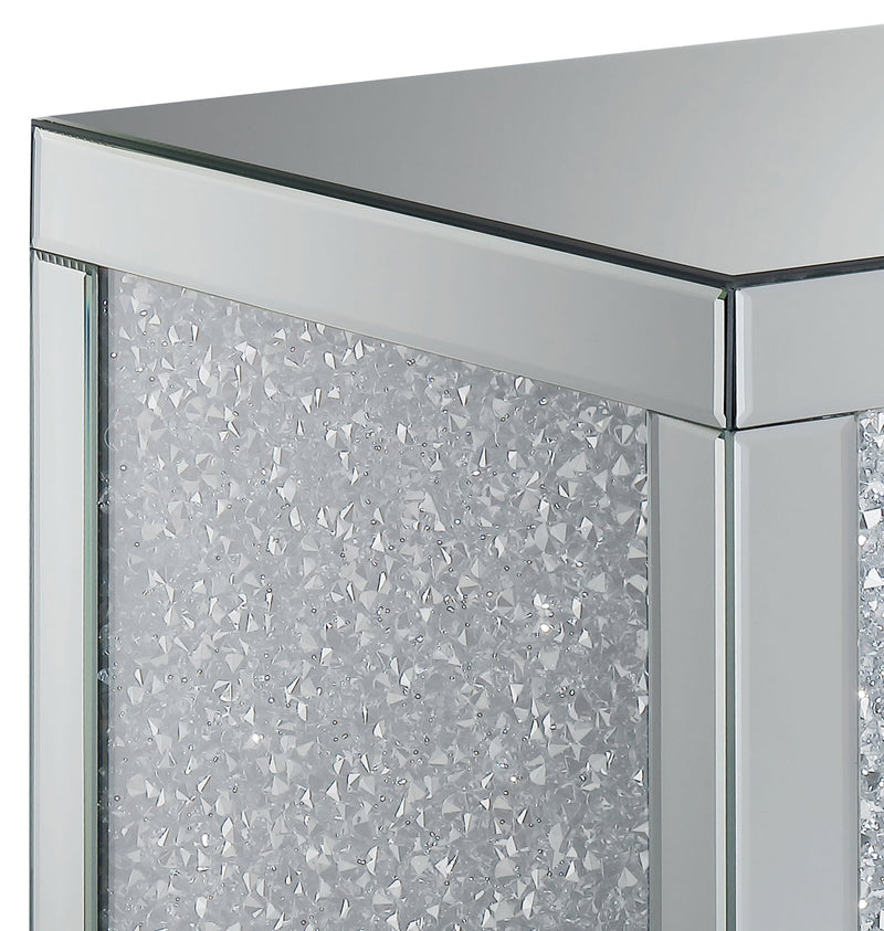 Mesa auxiliar rectangular de acrílico espejado plateado Gillian