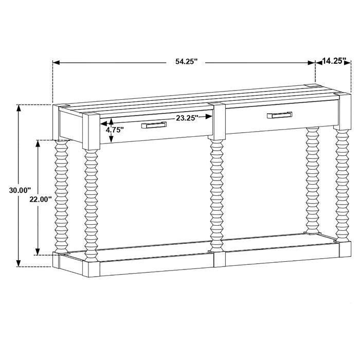 Meredith 2-drawer Sofa Table Coffee Bean