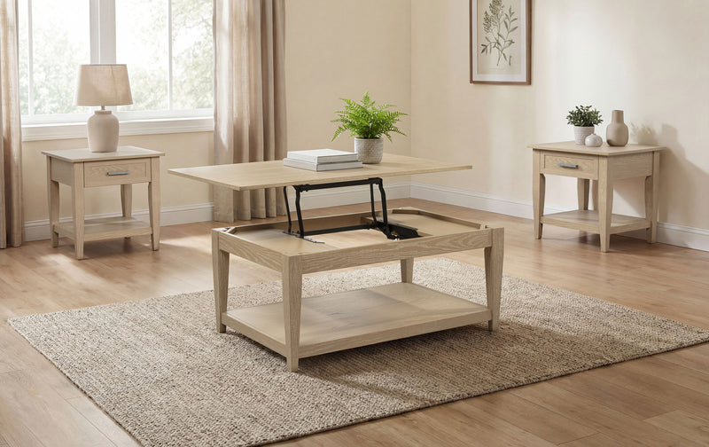 Lindenton Wood Lift-Top Coffee and End Table Set