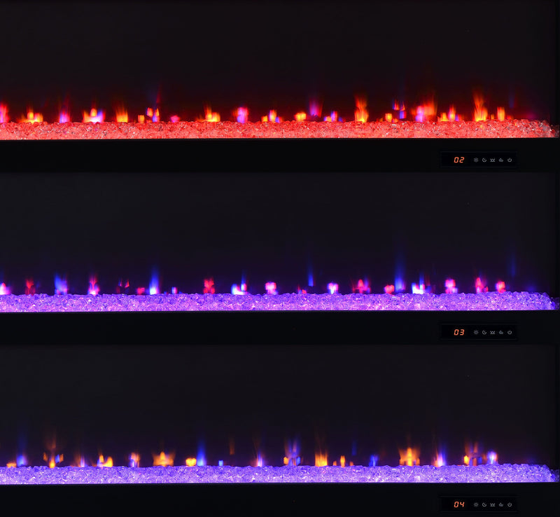 Carey 79-inch TV Stand Fireplace Media Console Dark Pine