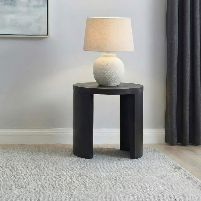 Sweeney 24-inch Round Wood Occasional Side End Table