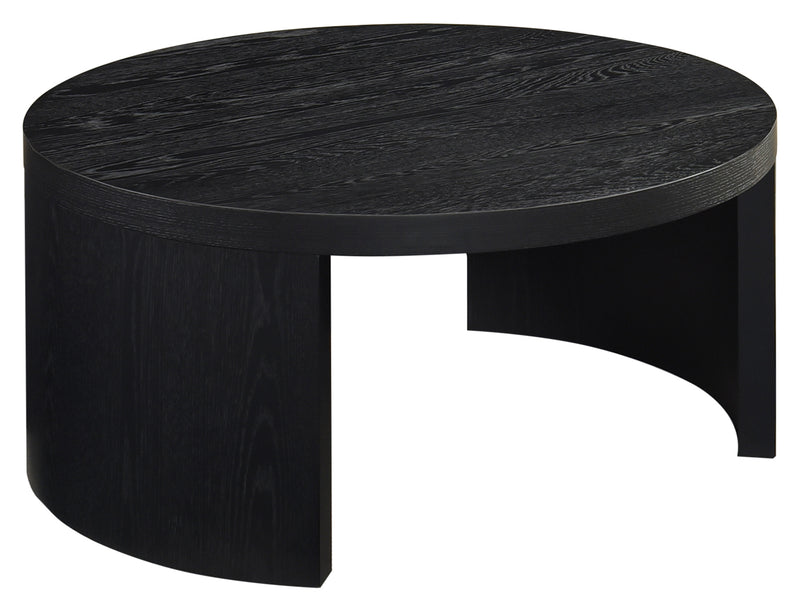 Mesa de centro ocasional redonda de madera Sweeney de 39 pulgadas Nogal oscuro