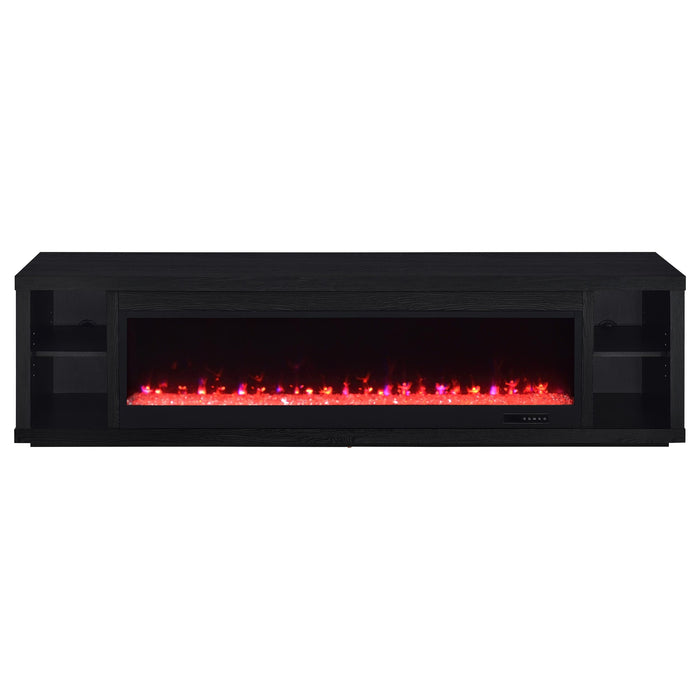 Deiter 79-inch TV Stand Fireplace Media Console Black