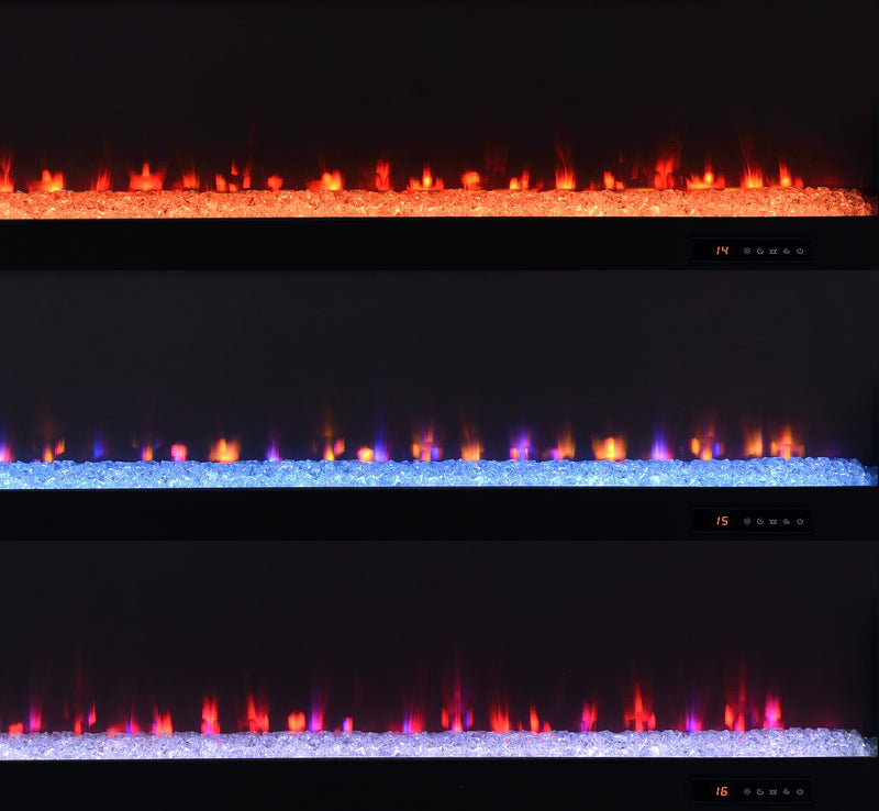 Deiter 79-inch TV Stand Fireplace Media Console Black