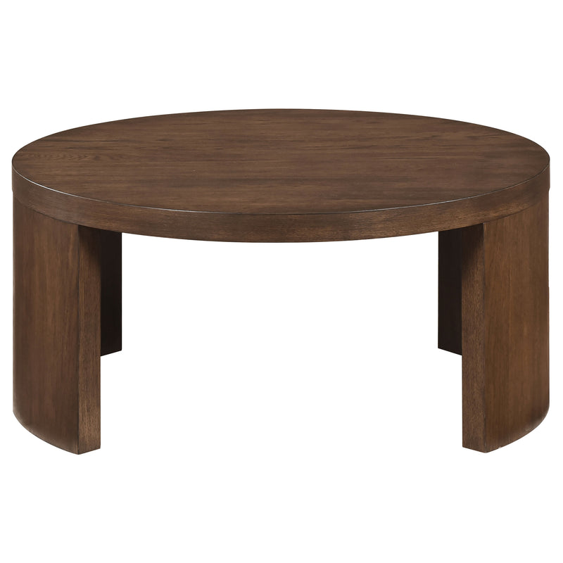 Mesa de centro ocasional redonda de madera Sweeney de 39 pulgadas Nogal oscuro