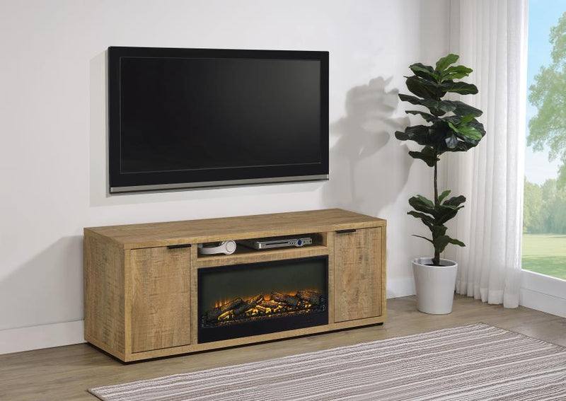 Fuller 60-inch 2-door TV Stand Fireplace Media Console Mango