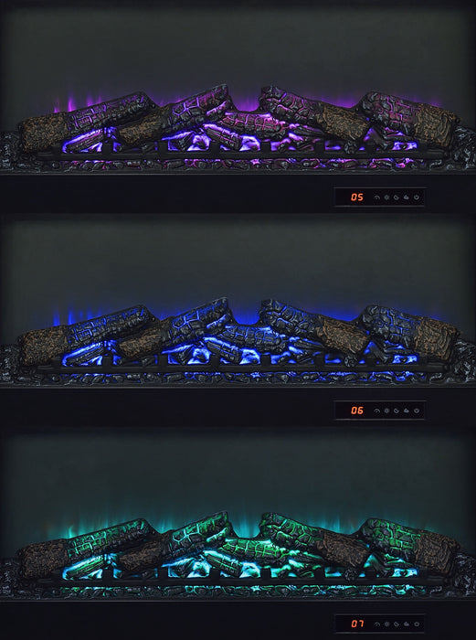 Havering 71-inch TV Stand Fireplace Media Console Dark Pine