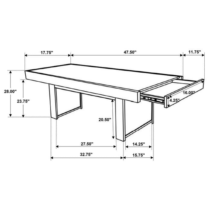 Owen Rectangle Sofa Table with Hidden Storage Wheat Brown