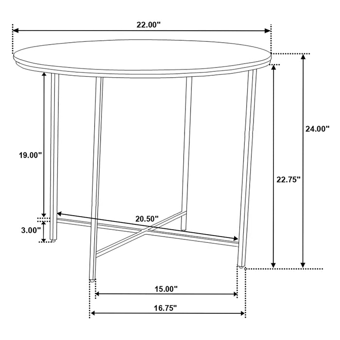 Ellison  Round Marble Coffee and End Table Set White