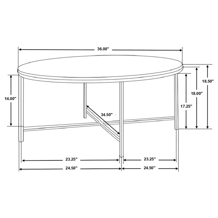 Ellison  Round Marble Coffee and End Table Set White