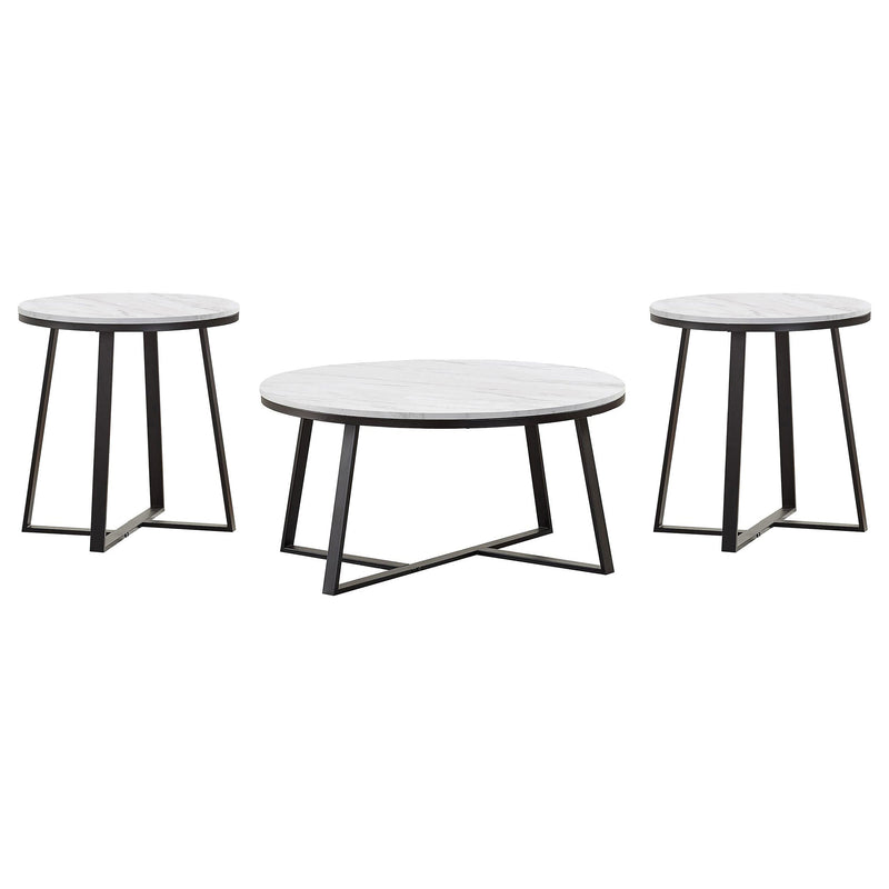 Hugo Coffee and End Table Set Faux Marble