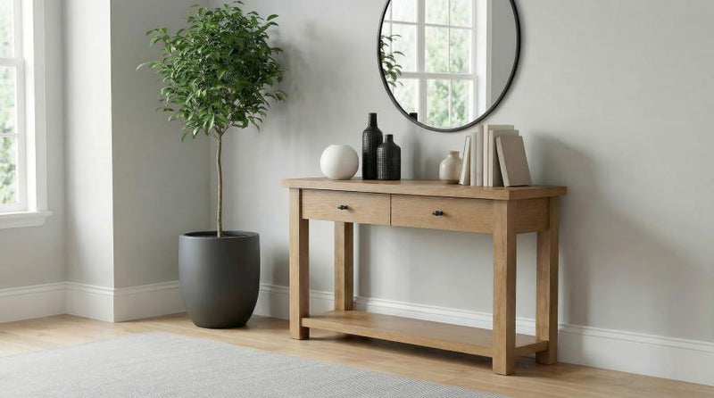 Beasley 2-Drawer Wood Console Table