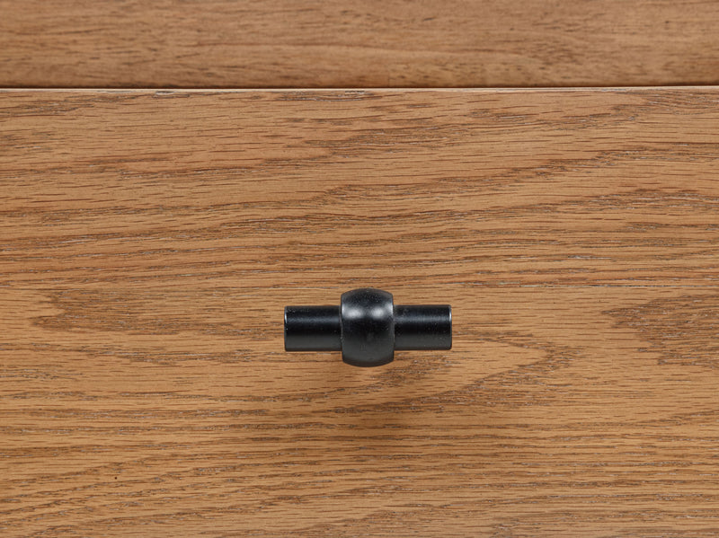 Mesa consola de madera Beasley de 2 cajones en roble dorado