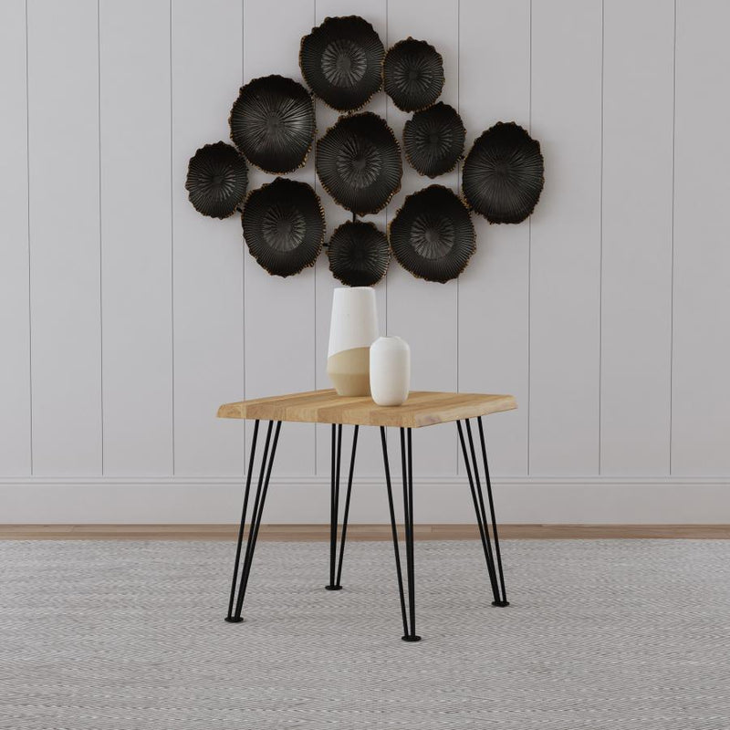 Zander Square Wood Top Coffee Table Natural Brown