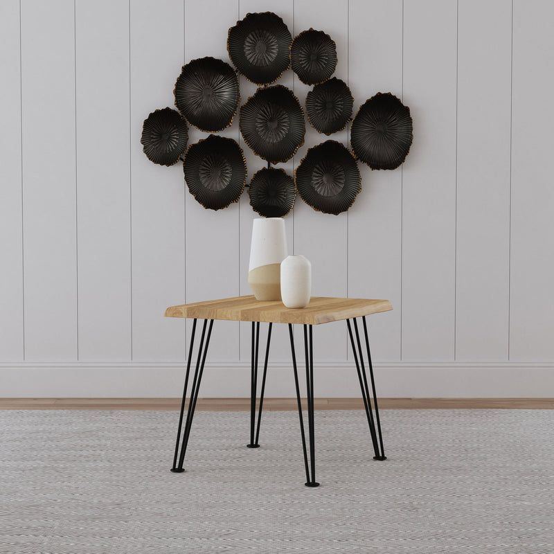 Zander Square Wood Top Coffee Table Natural Brown