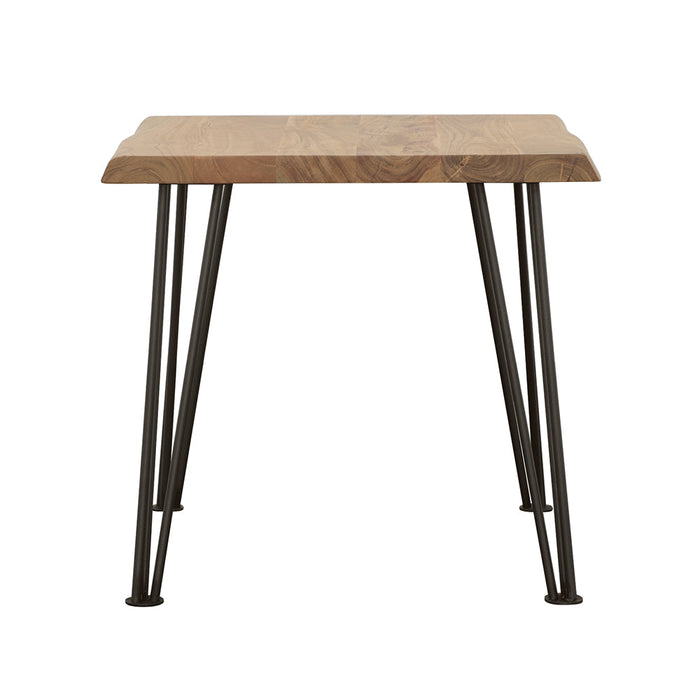 Zander End Table with Hairpin Leg Natural and Matte Black