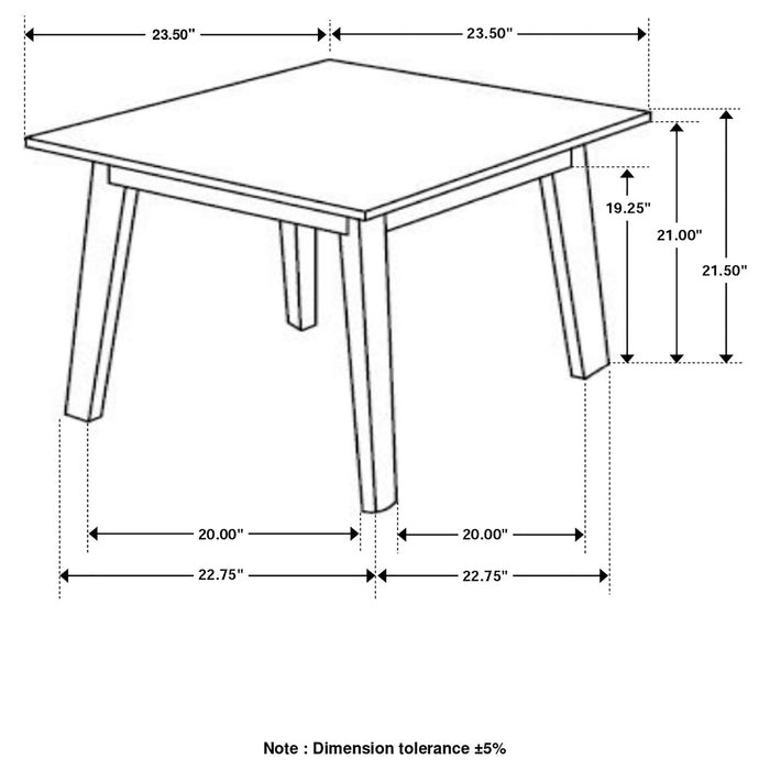 Bayhill Square Faux Marble Top End Table Black and White